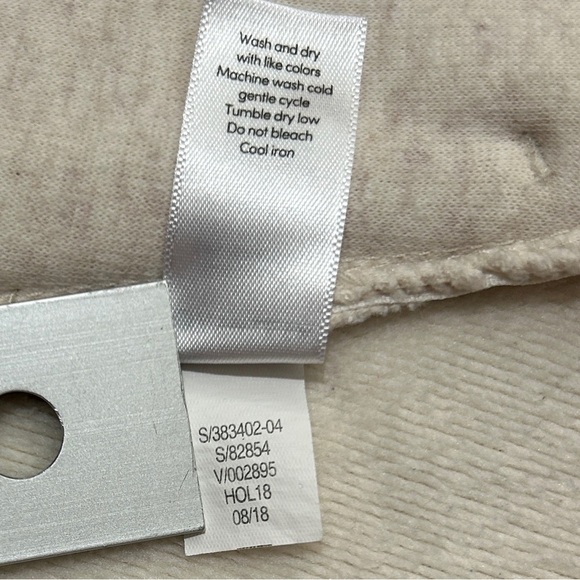 ATHLETA Cozy Karma Asym Pullover Fleece Ivory Sweatshirt Mock Turtleneck sz S - Picture 9 of 10